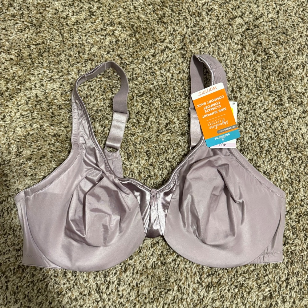 Warners Signature Support Underwire Bra 40D Lavender Side Support 35002A NEW